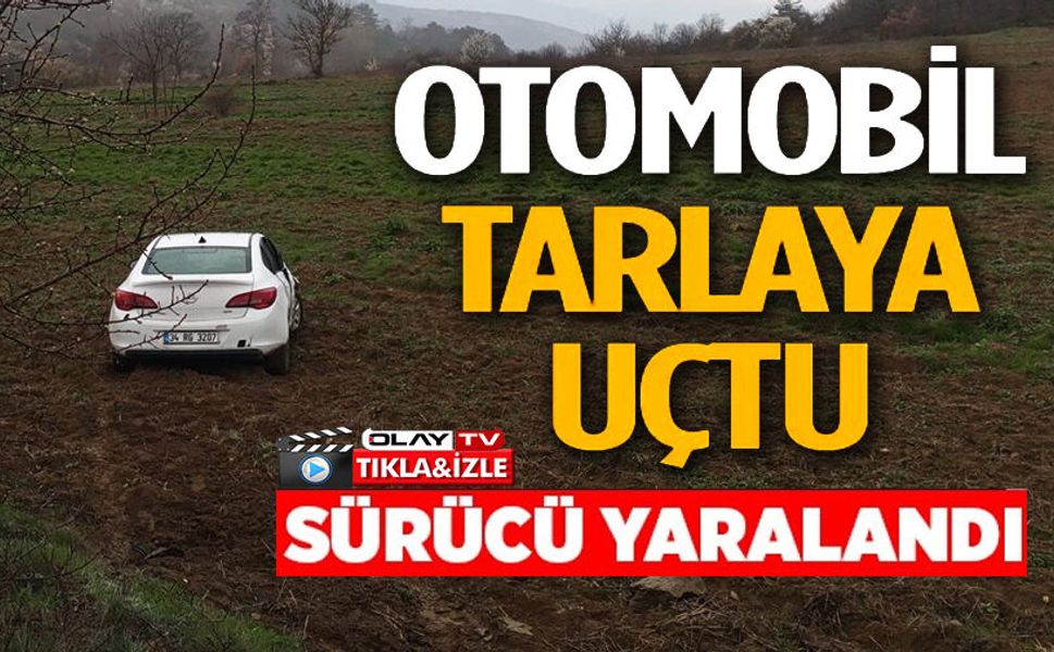 KONTROLDEN ÇIKAN OTOMOBİL TARLAYA UÇTU, SÜRÜCÜSÜ AĞIR YARALANDI