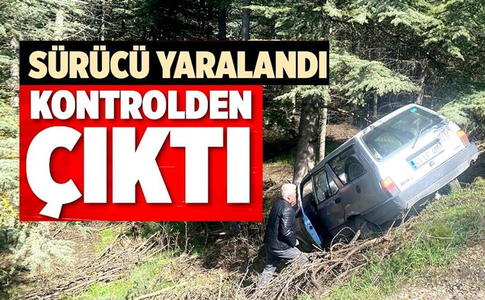 SÜRÜCÜSÜNÜN DİREKSİYON HÂKİMİYETİNİ KAYBETTİĞİ OTOMOBİL ORMANLIK ALANA SAVRULDU