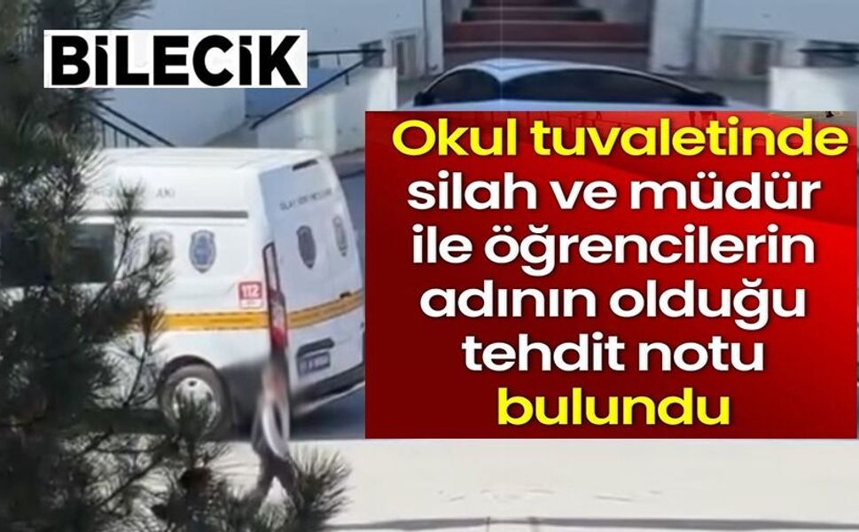 OKUL TUVALETİNDE SİLAH VE TEHDİT NOTU BULUNDU