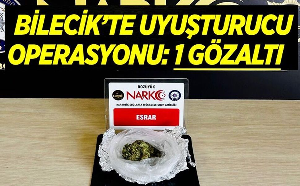 UYUŞTURUCU OPERASYONU: 1 GÖZALTI