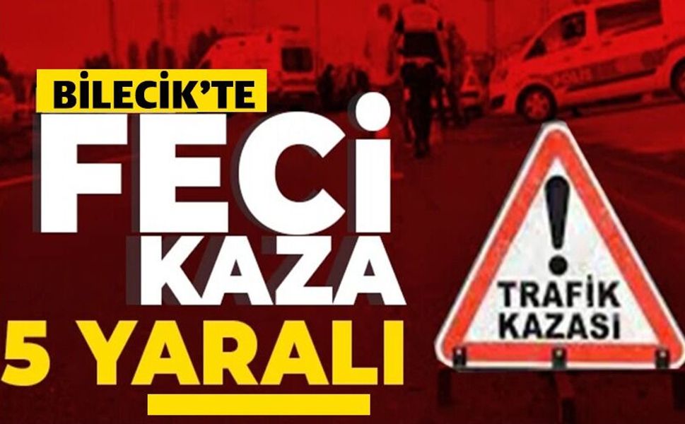 BOZÜYÜK’TE 2 ARAÇ ÇARPIŞTI; 5 YARALI