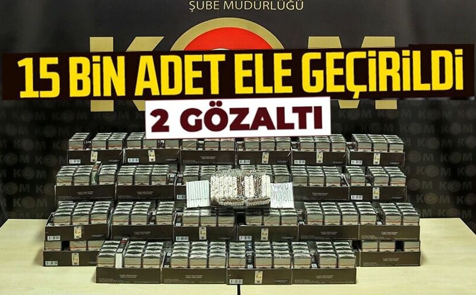 15 BİN KAÇAK MAKARON ELE GEÇİRİLDİ: 2 GÖZALTI