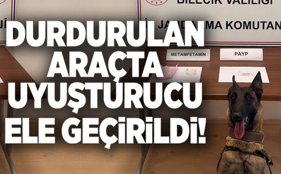 DURDURULAN ARAÇTA UYUŞTURUCU ÇIKTI