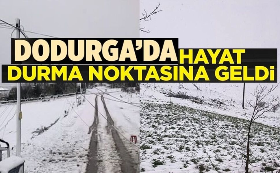 DODURGA BELDESİ ŞİDDETLİ FIRTINA VE KAR YAĞIYI ALTINDA