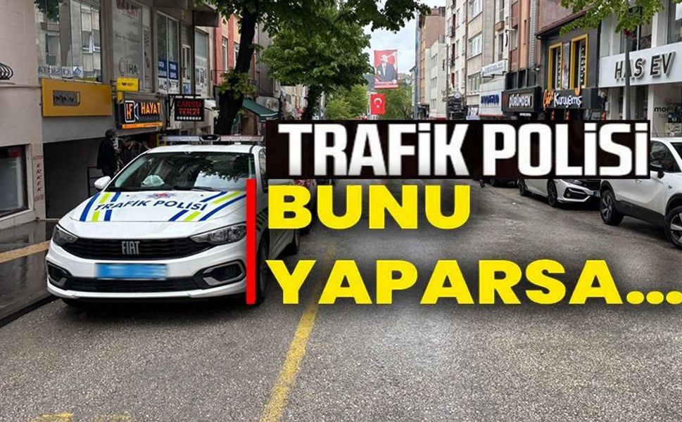 BİLECİK'TE MİNİBÜS DURAĞINA PARK EDİLEN POLİS ARACINA TEPKİ