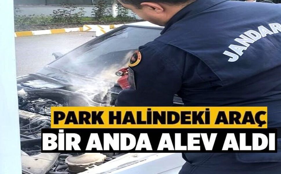 PARK HALİNDEKİ ARAÇ BİR ANDA ALEV ALDI