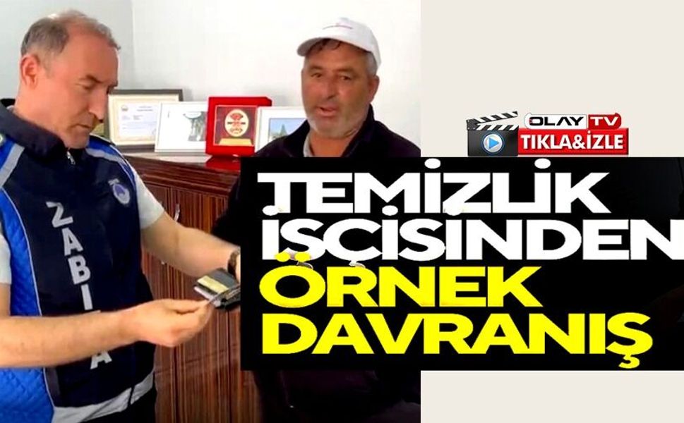 TEMİZLİK GÖREVLİSİ BULDUĞU CÜZDANI ZABITAYA TESLİM ETTİ