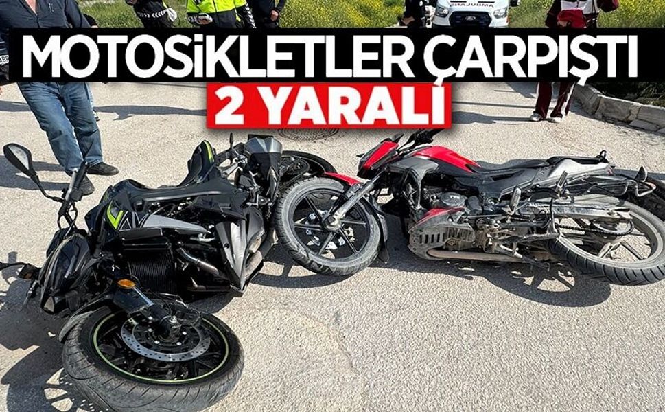 İKİ MOTOSİKLET ÇARPIŞTI: 2 YARALI