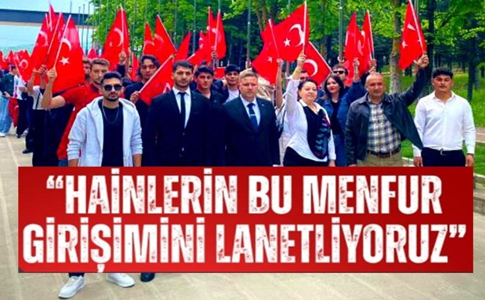 ODTÜ'DE BAYRAK SALDIRISINA TEPKİ: BİLECİK'TE 350 KİŞİLİK YÜRÜYÜŞ