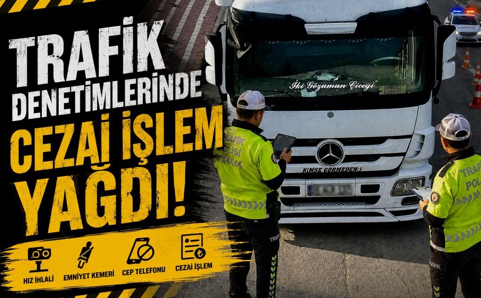 TRAFİK DENETİMLERİNDE 46 ARACA CEZA UYGULANDI