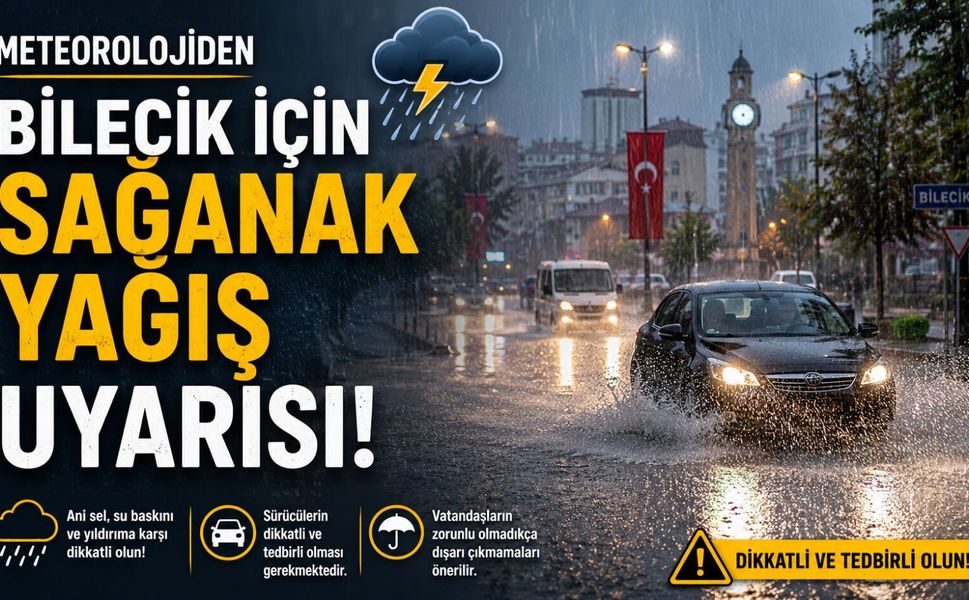 METEOROLOJİDEN BİLECİK İÇİN SAĞANAK YAĞIŞ UYARISI