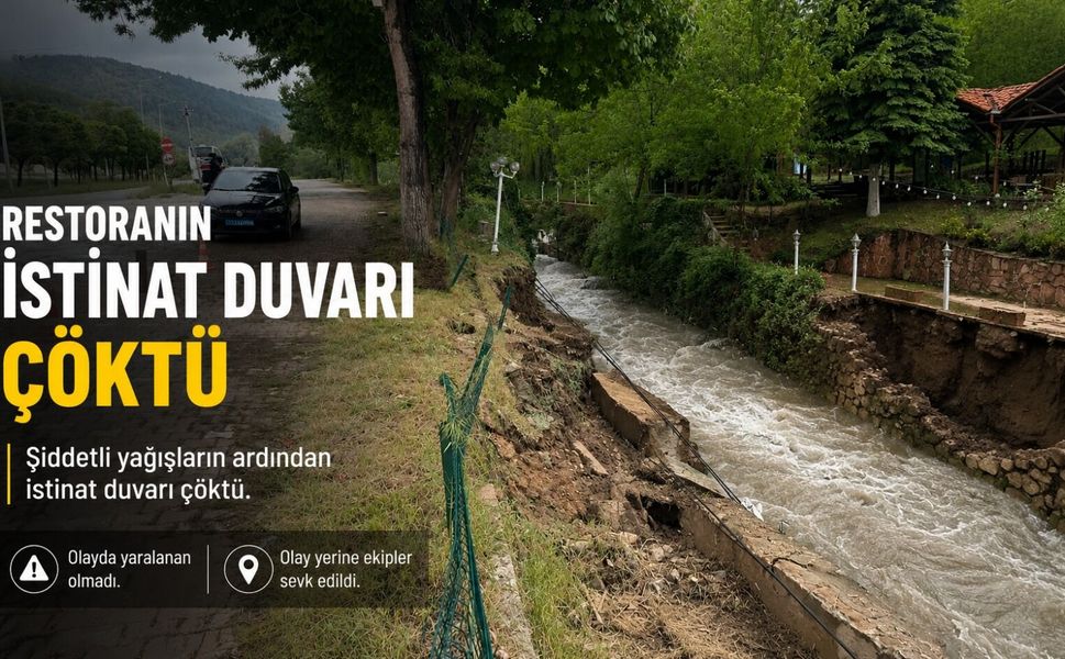 İSTİNAT DUVARI ÇÖKTÜ, TOPRAK KAYMASI MEYDANA GELDİ